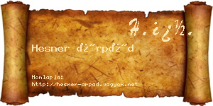 Hesner Árpád névjegykártya